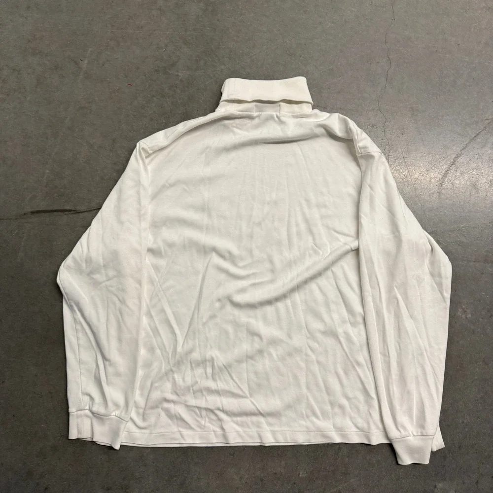 Polo Ralph Lauren Mens XXL White Long Sleeve Turtleneck Blue Pony Logo Shirt